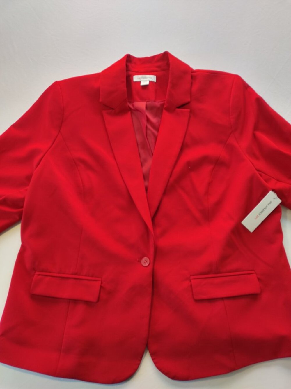 NWT Liz Claiborne Kate Wrinkle Free Blazer Jacket 20W Rumba Red Plus Size